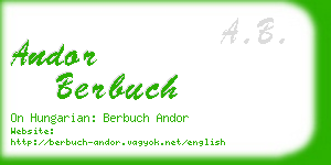 andor berbuch business card
